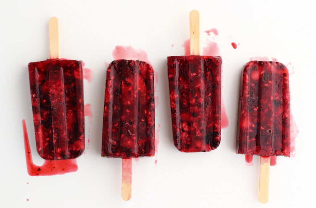 Mixed berry freeze pops