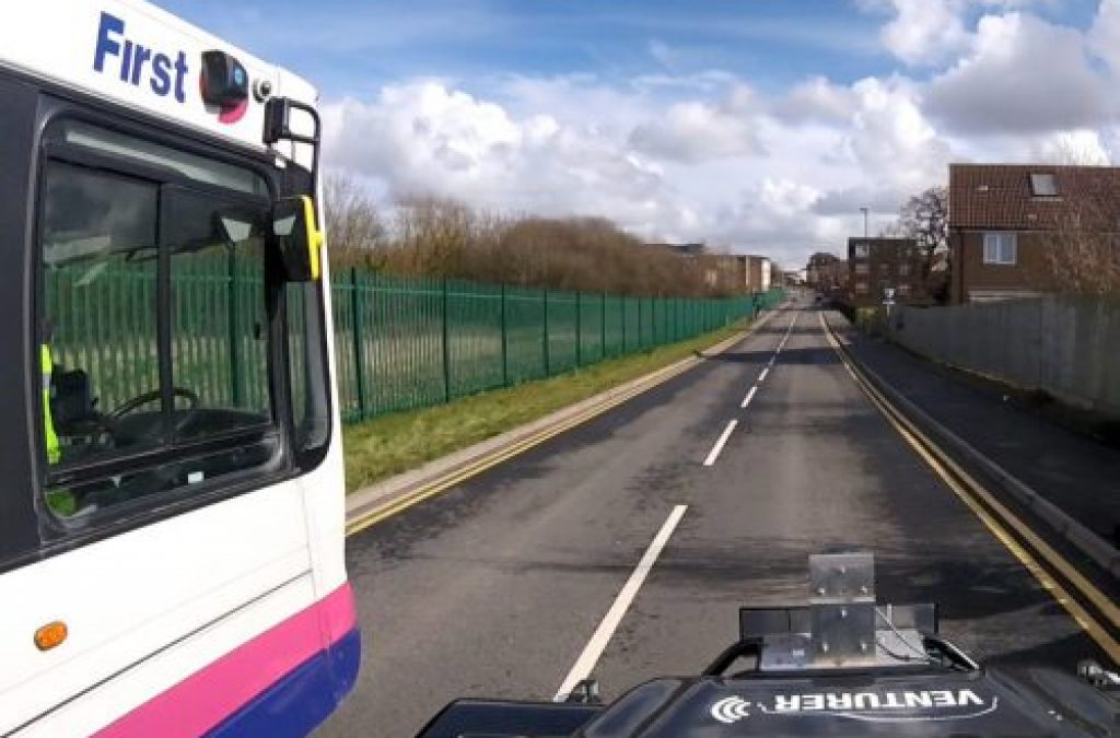 UK first as interaction between driverless car and bus demonstrated in South Gloucestershire