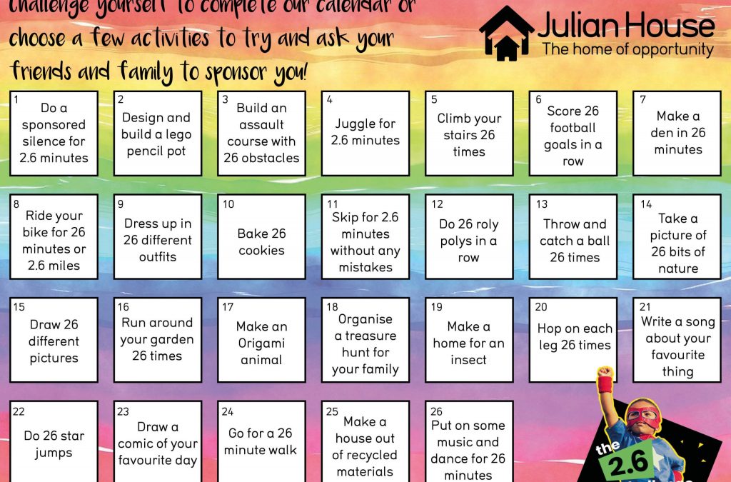 2.6 Challenge Activity Pack sees children taking on creative challenges in support of Julian House